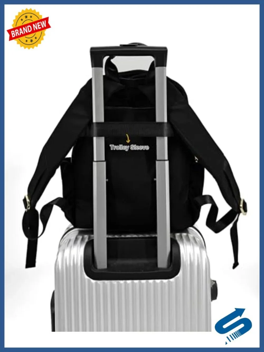 Water-Resistant Nylon Daypack with Gold Hardware, Multiple Compartments, Fits